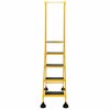 Vestil 82.4375 H Steel Commercial Spring Loaded Rolling Ladder, 5 Steps LAD-5-Y